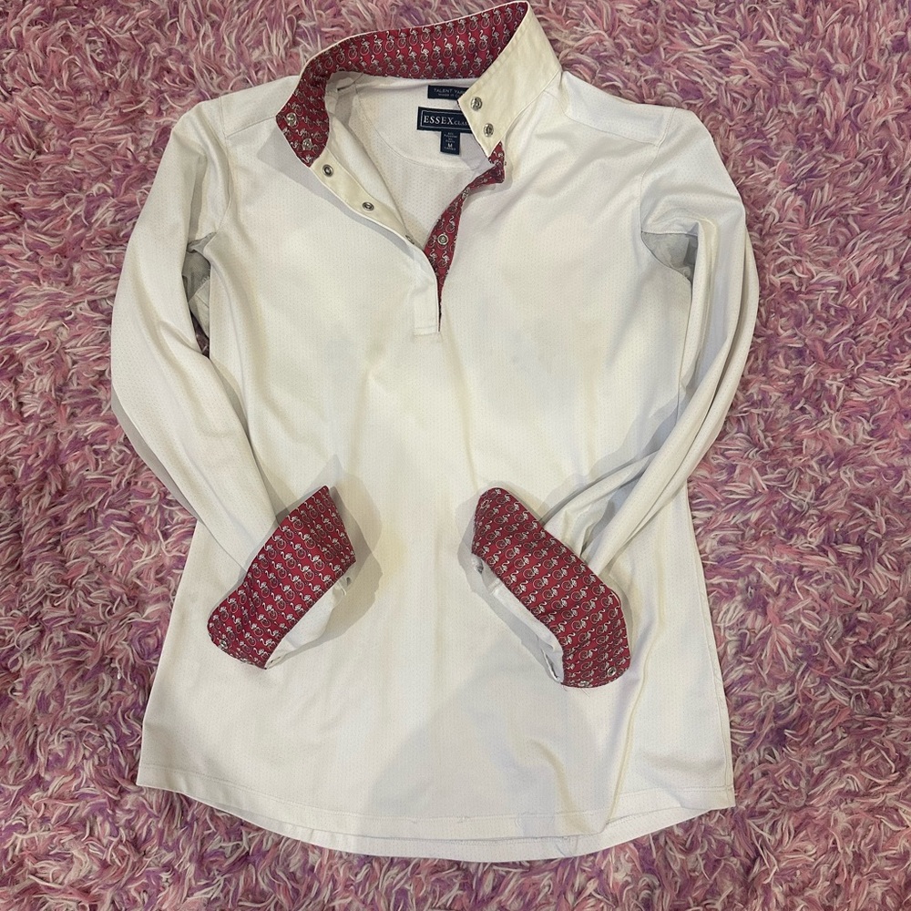 Lacoste White Shirt with Pink Accents